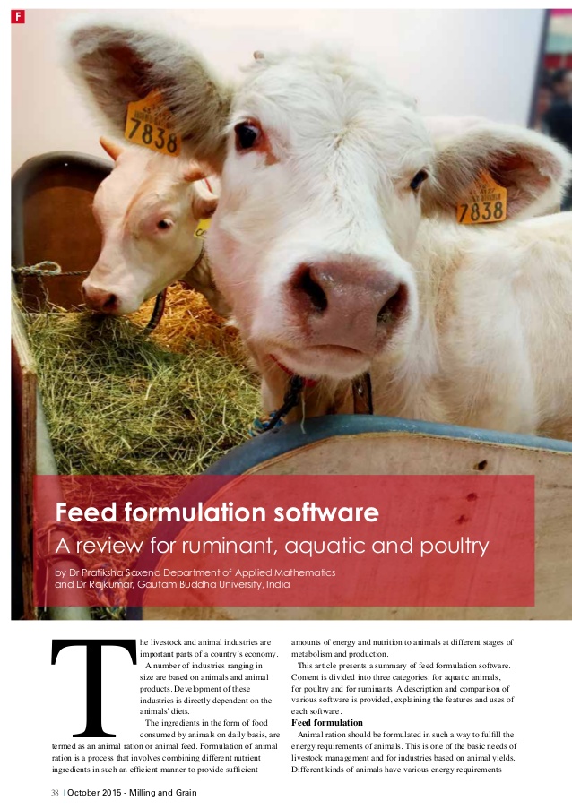 poultry feed formulation software